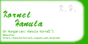 kornel hanula business card